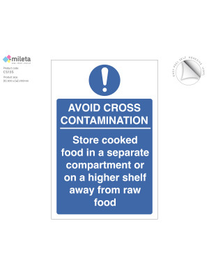 Avoid Cross Contamination Food Storage Notice - 200x300mm