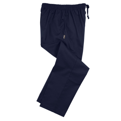 Dennys Chef Trousers/Baggies with Elasticated Waist Navy Small