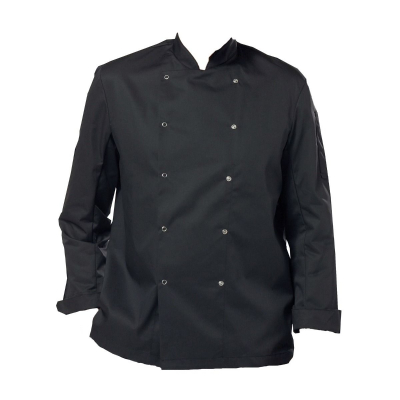 AFD Long Sleeve Chefs Jacket with CoolMax Black Small