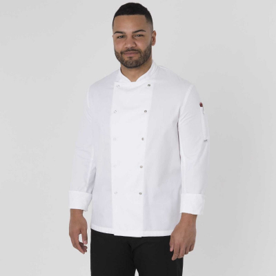AFD Long Sleeve Chefs Jacket with CoolMax White Medium