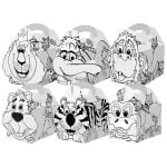 Jungle Lion Colour-In Meal Boxes 152/143x100/94x102mm x250