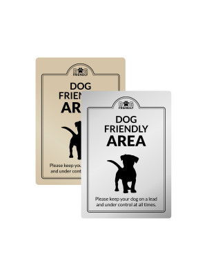 A4 Silver Dog Friendly Area, Interior Rigid Sign.