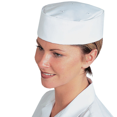 Skull Cap with Turn Up Cuff White Large
