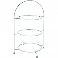 Afternoon Tea/Cake Stand Chrome 3 Tier (fits 7-8Inch/18-20cm Plates)
