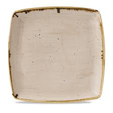 Churchill Stonecast Nutmeg Cream Deep Square Plate 10.25Inch