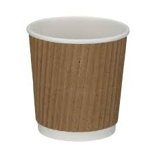 Coffee Cup Rippled Kraft (PE Lined) 4oz x1000