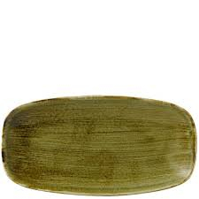 Churchill Stonecast Plume Olive Chefs Oblong Plate 11 3/4X6Inch