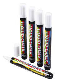 Chisel Liquid Chalk Pen White 5mm (Pack of 5)