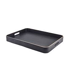 Black Wood Veneer Butlers Tray 55 x 40cm