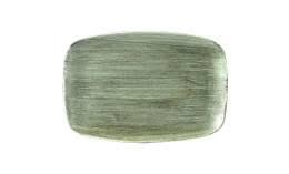 Churchill Stonecast Patina Burnished Green Oblong Chefs Plate 13 1/2" X 9 1/4"
