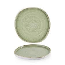 Stonecast Sage Green Organic Walled Plate 8 1/4"