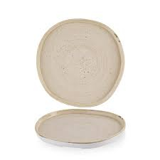Stonecast Nutmeg Cream Organic Walled Plate 8 1/4Inch
