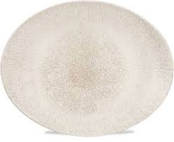 Churchill Raku Agate Grey Orbit Oval Coupe Plate 12.5Inch X 10Inch