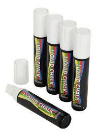 Chisel Tip Chalk Pen White 15mm (Pack 5)