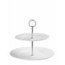 Churchill Alchemy Ambience White Standard Rim Two Tier Plate Tower 11"