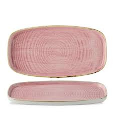 Stonecast Petal Pink Oblong Chefs Plates 11 5/8X5 7/8Inch