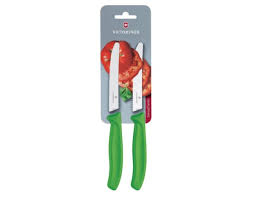 Victorinox Swiss Classic Tomato & Table Knife Wavy Green 11cm (2 Pack)