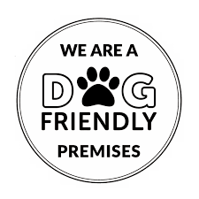 We Are A Dog Friendly Premises, Window Sticker, 150mm Disc.