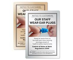 Nightclub Staff Wear Ear Plugs Notice (Silver)
