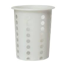 Cutlery Container Round Plastic White