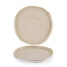 Stonecast Nutmeg Cream Organic Walled Plate 10 1/2"