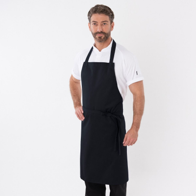Dennys Bib Apron With Adjustable Halter - (No Pocket) Black