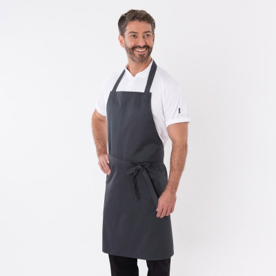 Dennys Bib Apron With Adjustable Halter - (No Pocket) Grey Storm