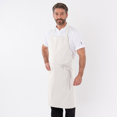 Dennys Bib Apron With Adjustable Halter - (No Pocket) White