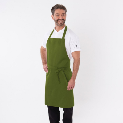 Dennys Bib Apron With Adjustable Halter - (No Pocket) Light Olive