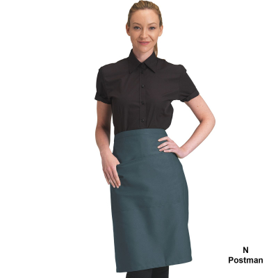Dennys Waist Apron with Pocket Postman Blue