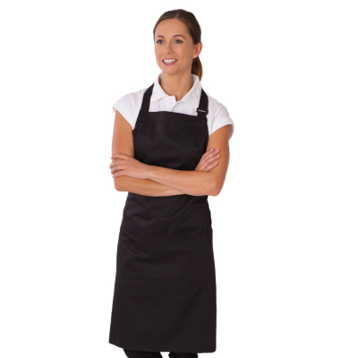 Dennys Bib Apron Black (No Pocket)