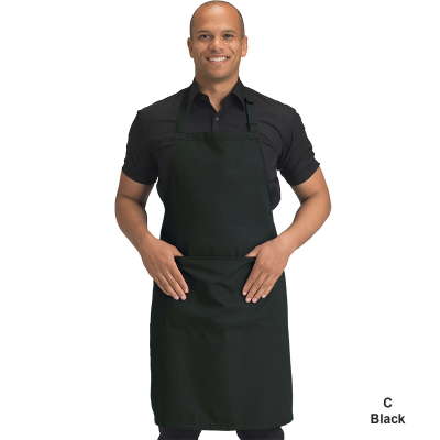 Denny's Black Bib Apron with Pocket