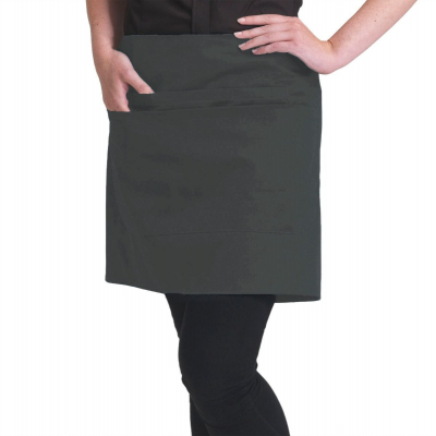 Dennys Short Bar Apron with Pocket Storm Grey