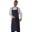 Dennys Butchers Striped Apron Navy/White