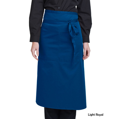 Dennys Bistro Apron with Pocket Light Royal Blue
