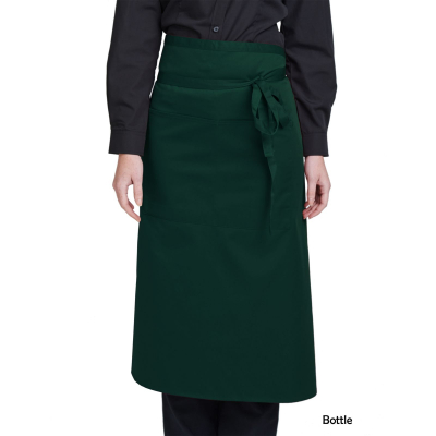 Dennys Bistro Apron with Pocket Bottle Green