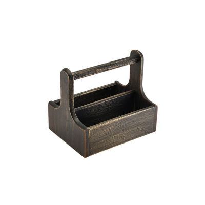 Medium Black Wooden Table Caddy