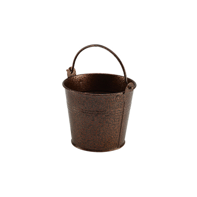 Galvanised Steel Hammered Serving Bucket 10cm Dia Copper