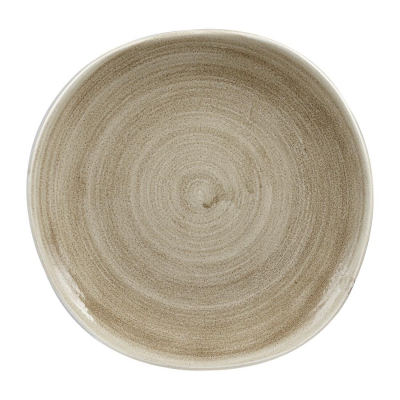 Churchill Stonecast Patina Antique Taupe Round Trace Plate 7 1/4Inch
