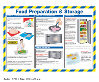 Food Preperation & Storage Poster, 420x590mm.