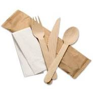 Wooden Cutlery Set 4in1 (includes Fork, Knife, Spoon & Napkin) x250