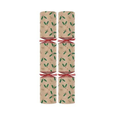 Christmas Cracker Jolly Holly Kraft 10" Content 1 x100