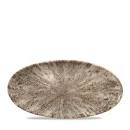 Churchill Stone Zircon Brown Oval Chefs Plate 11 4/5X5 3/4Inch