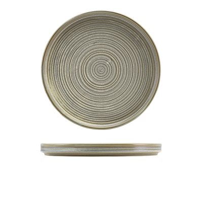Terra Porcelain Matt Grey Low Presentation Plate 25cm