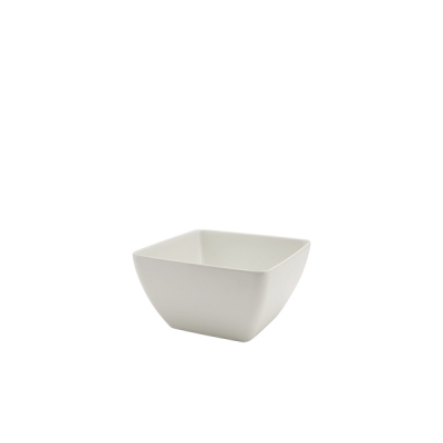 Melamine White Curved Square Bowl 19cm