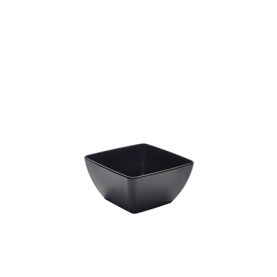 Melamine Black Curved Square Bowl 19cm