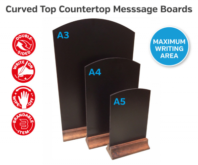 A3 Table Top Hpl Chalkboard Message Board. No Handle