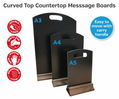 A5 Table Top Hpl Chalkboard Message Board. With Handle
