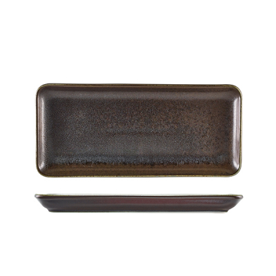 Terra Porcelain Black Narrow Rectangular Platter 31 x 14cm