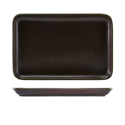 Terra Porcelain Black Rectangular Platter 30 x 20cm